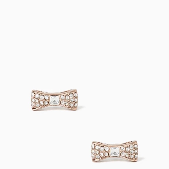 kate spade Jewelry - Kate Spade Ready Rose Gold Set Bow Pave Bow Studs